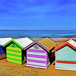 Brighton Beach Huts by Az Jackson
