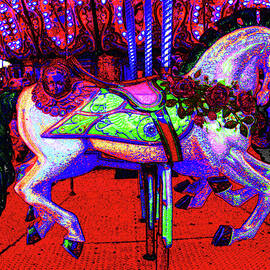 Fine Art Digital Painting of Carousel Horse  by Running Brook Galleries