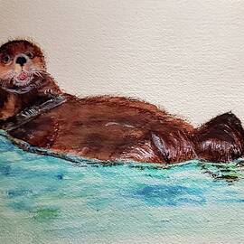 Floating Sea Otter by Terry Feather