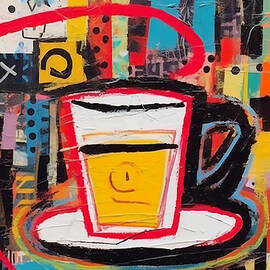 Harmonious Rhythms- A Vibrant Blend of Coffee and Abstract Expression by OlfactoArt Studio