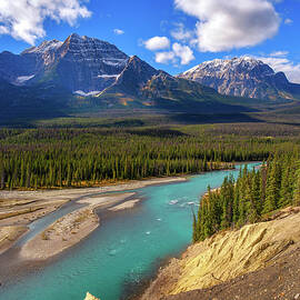 Scenic view of a river along Icefields Parkway in Banff National Park, Canada by Miroslav Liska