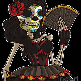 Skeleton Lady of the Dead La Calavera Catrina by Mister Tee