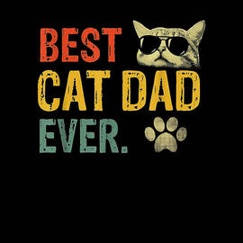 Vintage Best Cat Dad Ever  Cat Daddy Gift 