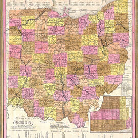 Vintage map of the state of Ohio by Philip Openshaw