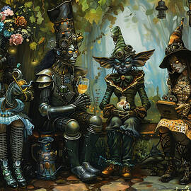 Wizard of Oz characters reimagined in a steampunk setting by Tommy Mcdaniel