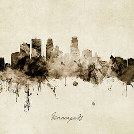 Minneapolis Minnesota Skyline by Michael Tompsett