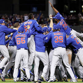 Anthony Rizzo, Kris Bryant, and Chris Coghlan by Ezra Shaw