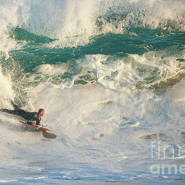 Boogie boarder at the Wedge 3 by Stephen Simpson