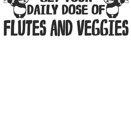 Flutist Vegetables Cute Panda Vegan Bamboo Flute  by Toms Tee Store