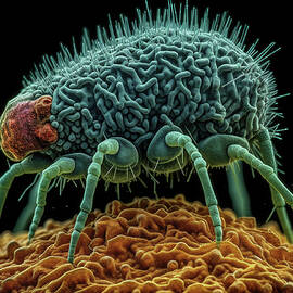 Imaginary electron microscope image of bacteriophage virus  on   by Steve Estvanik