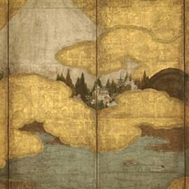 Mt  Fuji and Miho no matsubara  Right hand screen   by anonymous