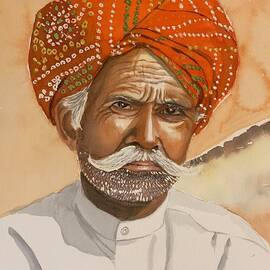 Rajasthani man with turban by Ramesh Mahalingam