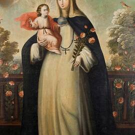 Saint Rose of Lima with Child Jesus  by Anonymous Cusco School