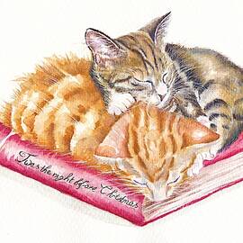 Twas The Night Before Christmas - sleeping kittens by Debra Hall