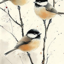 3 Chickadees in a Tree by Laura's Creations