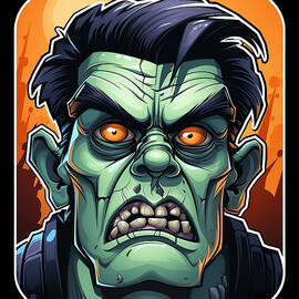 Frankenstein Cartoon Monster Halloween Frankenstein by Maximus Designs