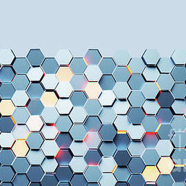 Hexagon pattern background. Modern technology and network concept by Michal Bednarek