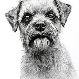 Pencil Drawing Border Terrier by Stephen Smith Galleries