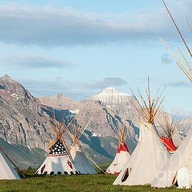 Blackfeet Teepees Reservation Glacier National Park  by Tony Bynum