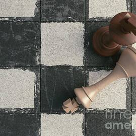 Chess Kings And Board by Allan Swart
