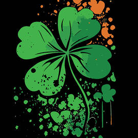 4 Leaf Clover St Patricks Day Paint Splatter by Flippin Sweet Gear