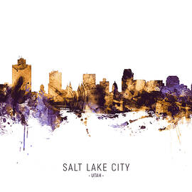 Salt Lake City Utah Skyline by Michael Tompsett