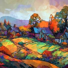  Countryside village at sunset8 by Art Dream Studio
