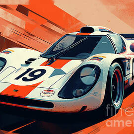 Porsche 917 Vintage Style Poster by Carlos V