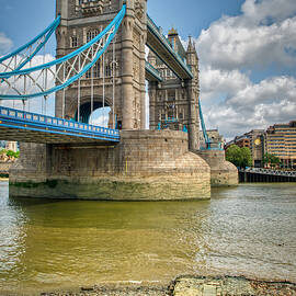 Tower Bridge London at Low Tide - Iconic British Landmark - Fine Art Cityscape Print by Raymond Hill