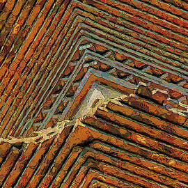 799 Architectural Stone Pattern, Little Wild Goose Pagoda, Xian, China by Richard Neuman