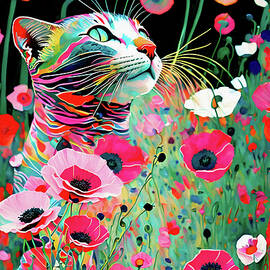 A Cat in the Poppy Garden by Peggy Collins