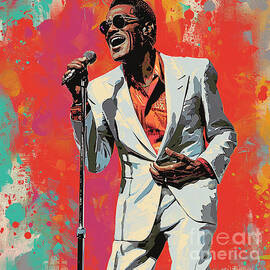 a full body picture of Sammy Davis Jr singing by Asar Studios by Celestial Images