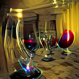 A Glass of Red Wine AI by Floyd Snyder