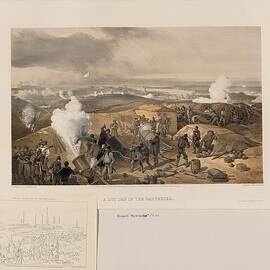 A hot day in the batteries W Simpson delt  E Walker lith by Paul Fearn