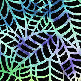 A Net Of Leaves Multicolor Watercolor Lines Abstract Art III by Irina Sztukowski