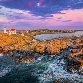 A Painted Dawn above Nubble Lighthouse by Jeff Folger