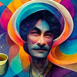 a  psychedelic  man  drinking  the  universe  in  a  co  4e124217  9c09  4f21  bed4  cd6b3585c7f1 by by Celestial Images