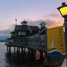 A Restaurant in Seaport Village, San Diego, CA, USA, at Dusk by Derrick Neill