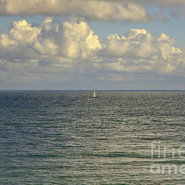 A sailboat on the ocean in Whitby, UK by Pics By Tony