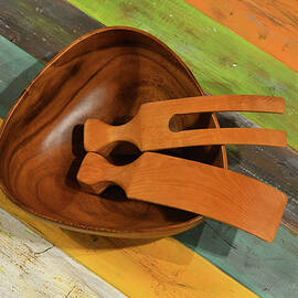 A Salad Bowl And Servers by Robert Tubesing