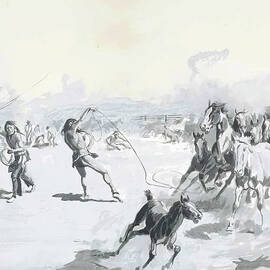 A Strenuous Matinee 1904 by Charles Marion Russell