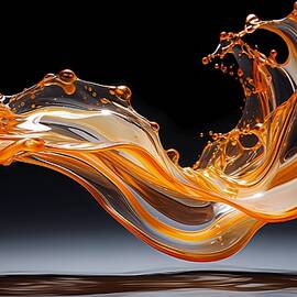 A surreal depiction of fluid motion, transforming everyday objects into liquid forms No 1 by Andre Petrov