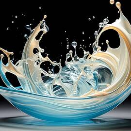 A surreal depiction of fluid motion, transforming everyday objects into liquid forms No 3 by Andre Petrov