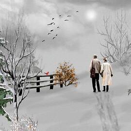 A Winter Walk With Your Love Color by David Dehner