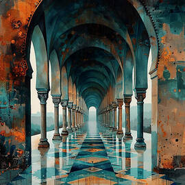Abstract Architecture Hallway of Columns and Arches Alcazar of Segovia Spain by Clark Leffler