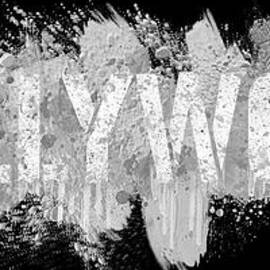 Abstract Colorful Wallart of Hollywood bw - California USA by Stefano Senise