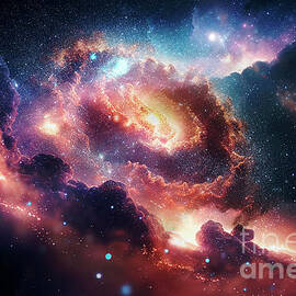 Abstract concept of galaxy and universe. Stardust, planet and co by Jelena Jovanovic