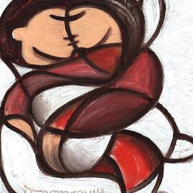 Abstract Couple Kissing Art Print by Tommervik