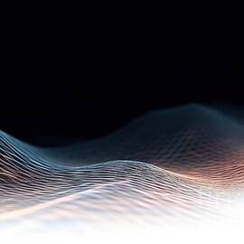 Abstract digital background. Network connection structure. Big data. Futuristic abstract wave. 3D rendering. by N Akkash