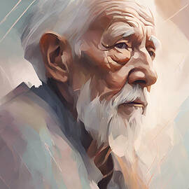 Abstract Elder with Gentle Lines by Jeff Creation